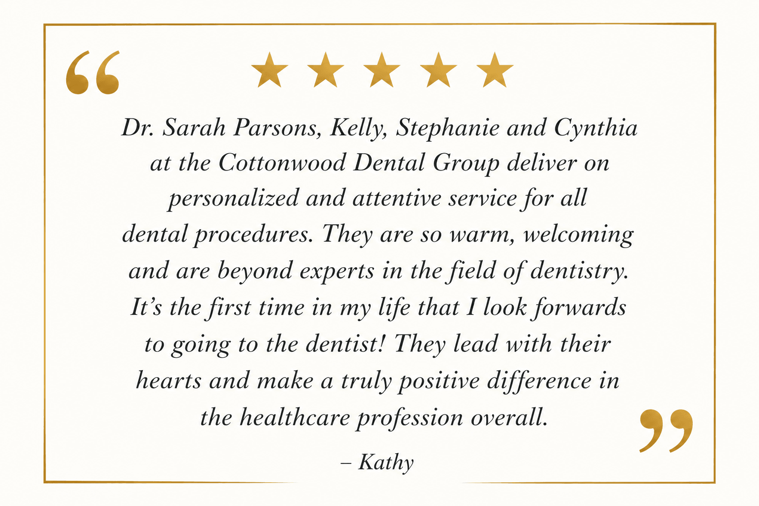 5 star review Highlands Ranch Dentist