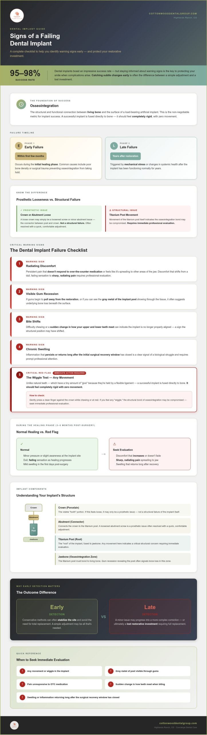 Signs of a Failing Dental Implant: The 2026 Highlands Ranch Patient Checklist